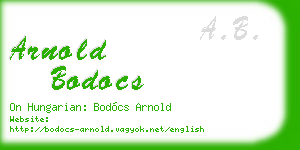 arnold bodocs business card